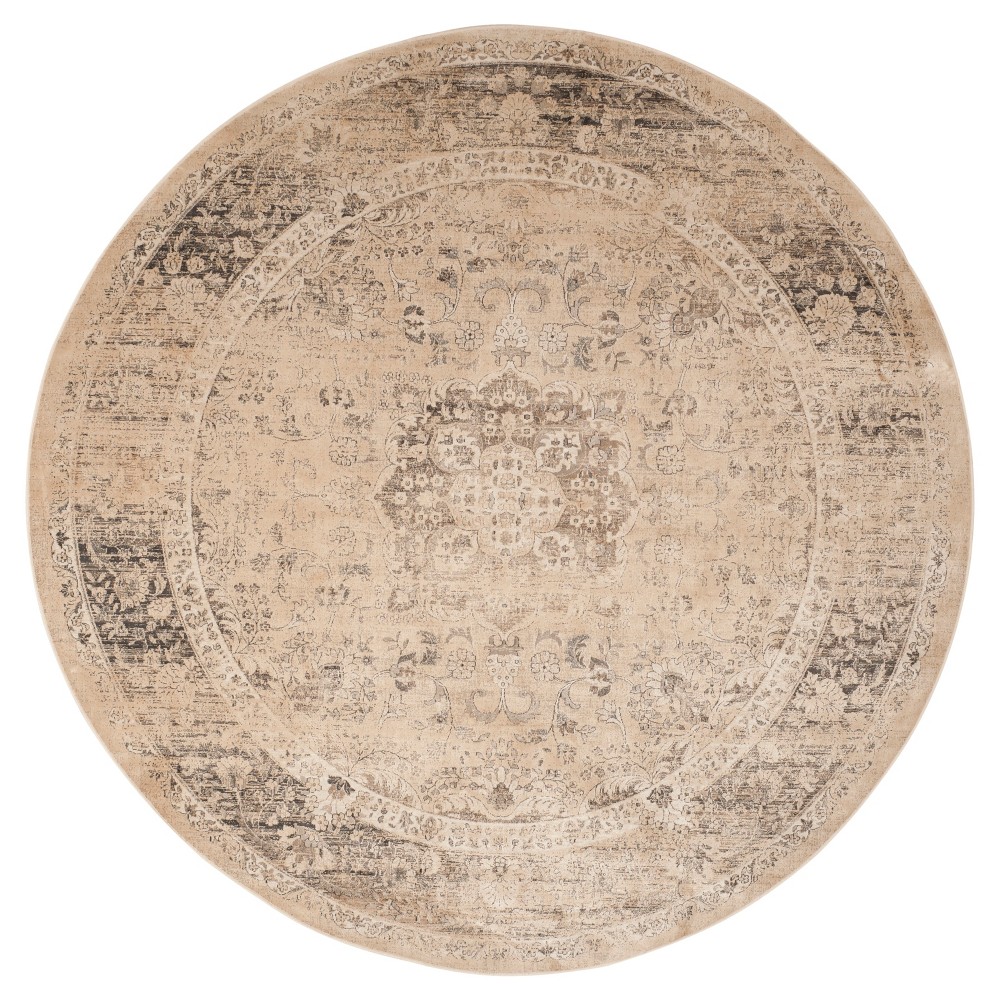 Simon Vintage Inspired Rug - Beige (6' Round) - Safavieh