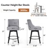 Dyonery 26" Swivel Counter Height Bar Stools with Backrests, Upholstered Seats & Wood Legs for Kitchen Island - 2 of 4