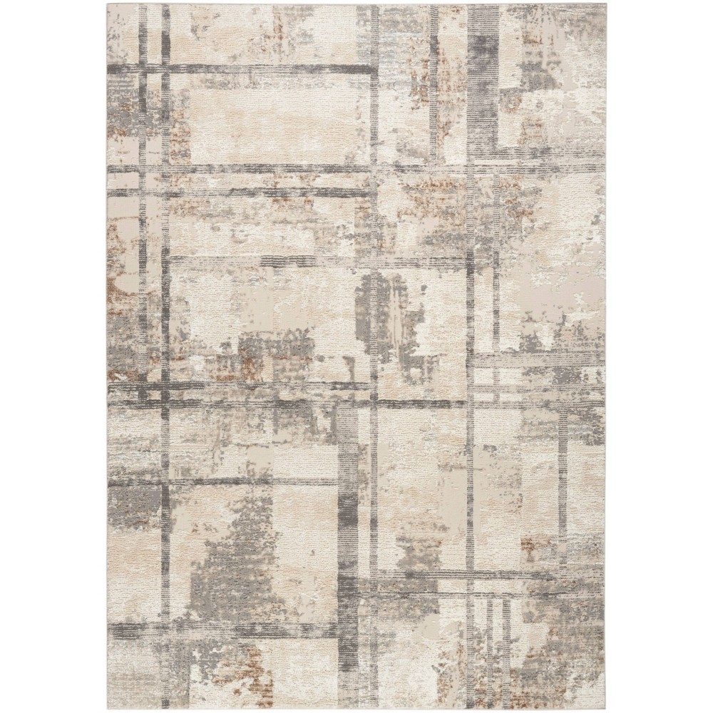 Photos - Doormat Nourison 5'3"x7'3" Modern Geometric Sustainable Woven Area Rug with Lines 