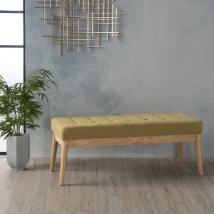 CAVINAS Tufted Ottoman Bench, Upholstered Ottoman Foot Rest, Rectangular Bedroom End Bench, Button-Tufted Entryway Padded Footstool - 1 of 4