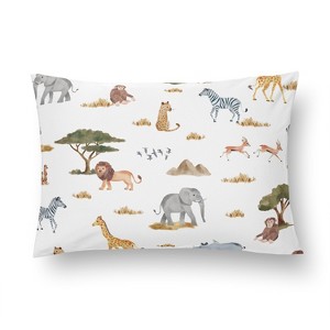Sweet Jojo Designs Boy, Girl, Unisex/Gender Neutral Toddler Pillow with Pillowcase 13 x 18 in. Jungle Multicolor - 1 of 4