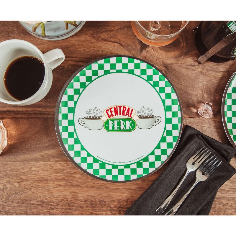 Silver Buffalo Friends Central Perk Checkerboard Logo 10-Inch Melamine Dinner Plates | Set of 4, 3 of 7