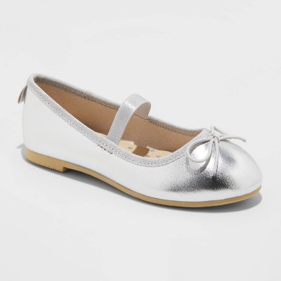 silver ballet flats