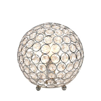 Chrome Crystal Ball Sequin Table Lamp for Kids Nursery