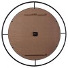Wooden and Metal Wall Clock Brown - StyleCraft: Contemporary 35" Round Analog Display - 3 of 4