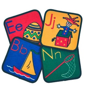 Carpets for Kids PLUS ABC Phonic Seating Learning Rug 12" Blue, Squares Kit Set of 26 - 1 of 4