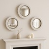 Round Wall Mirrors Modern Design Resin Glass Wood Casual Home Decor for Living Room Bedroom Office Use, Set of 3 - 18", 15", 12" White - 2 of 4