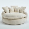 Aukfa 55" Oversized Round Chaise Lounge Chair, Modern Circle/Cloud Sofa Bed, Bean Bag Chair For Living Room - 2 of 4