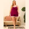 Agnes Orinda Women's Plus Size Sleeveless Contrast Lace Trim Packs Pajamas Sets - image 3 of 4