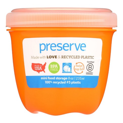 Preserve Food Storage, Aqua, Mini, Snack Size, 8 Ounce
