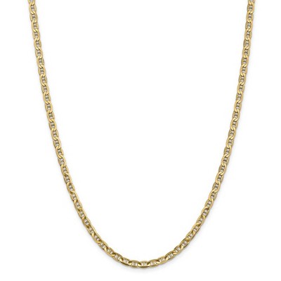 Black Bow Jewelry 3.75mm 14k Yellow Gold Solid Concave Anchor Chain Necklace