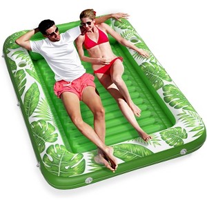 Jasonwell 4‑in‑1 Inflatable Tanning Lounger — Sun Tan Tub & Pool Raft, Water‑Filled Mat/Pad for Adults & Kids (XL) - Green - 1 of 4