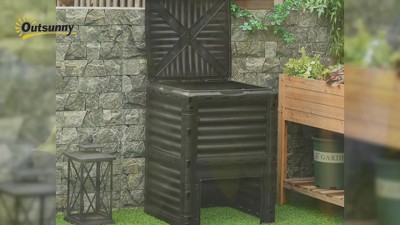 80 Gallon Black and Yellow Outdoor Compost Bin