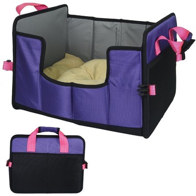 Munora Pet Life 'Travel-Nest' Folding Travel Bed - Collapsible Dog & Cat Bed with Plush Pillow, Carrying Handle - Indoor/Outdoor Use