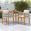 Ridstar 2-Piece Set of Rosewood Outdoor Dining Chairs with Mixed-Colour White Rope Handles & Washable Waterproof Cushions-Beige - 4 of 4