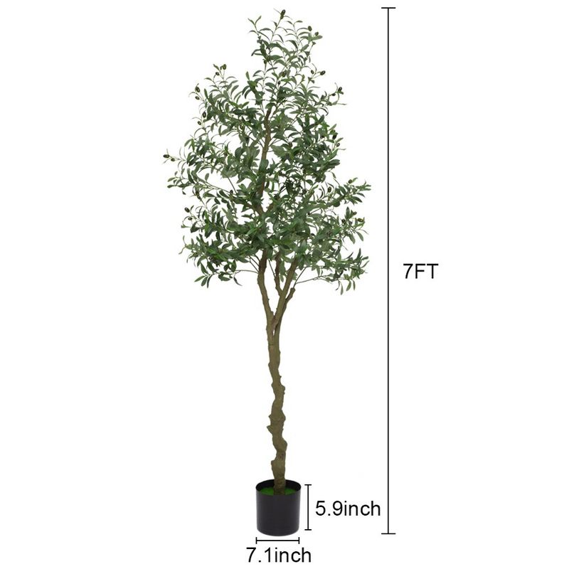 Simulation Tree, Artificial Olive Tree Ornaments, Fake Potted Olive Tree For Modern Home Office Living Room Floor Decor, 5FT, 5 of 6