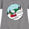 - Peanuts - Snoopy Woodstock Sled Graphic Short Sleeve Fleece Dress - 2 of 4