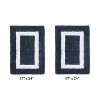 Hotel Bath Rug 100% Premium Cotton Tufted Weave Two Tone Reversible 2 Piece Bathroom Rug Set, Super Soft & Water Absorbent, Machine Washable Bathmat - 2 of 4