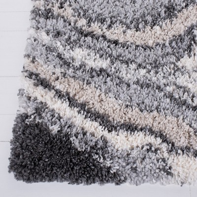 Fontana Gray and Ivory 4' x 6' Shag Area Rug
