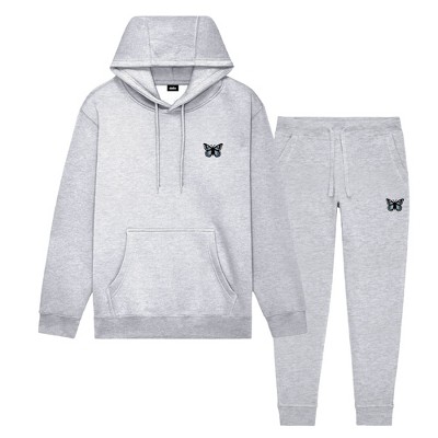 Dalix Butterfly Embroidery Sweatsuit Set Hoodie Jogger Soft Fleece Relaxed Fit Lounge Womens