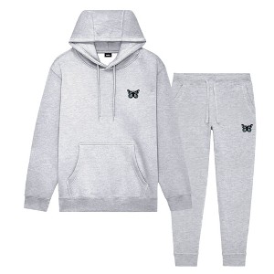 Dalix Butterfly Embroidery Sweatsuit Set Hoodie Jogger Soft Fleece Relaxed Fit Lounge Womens - 1 of 4