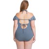 Women's Flounce Off the Shoulder Ruffle One Piece Swimsuit - Plus - BECCA - 2 of 3