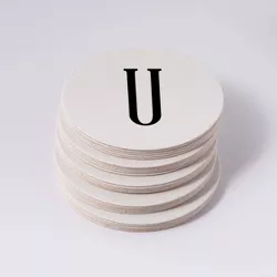 50ct 4" Personalized Lettering 'U' on Coasters White