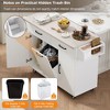 NicBex Modrn Kitchen Island with Drop-Leaf & Drawers,Mobile Rolling Kitchen Cart with Adjustable Shelf,Storage Cabinet Folding Dining Table - 3 of 4
