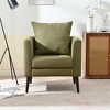 Airsurfer Mid-Century Accent Chair with Pillow – Comfy Upholstered Armchair with Wood Legs for Living Room, Bedroom, or Reception Room - 2 of 4
