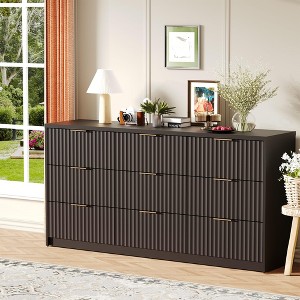 Fluted Dresser for Bedroom, 9 Drawer Dresser, Modern Chest of Drawers, Wooden Dressers Closet Storage Organizer for Living Room Entryway - 1 of 4