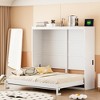 Full/Queen Murphy Bed Cabinet, Wood Murphy Bed Platform Chest Bed Frame, Folding Wall Bed for Bedroom & Guest Room - 2 of 4