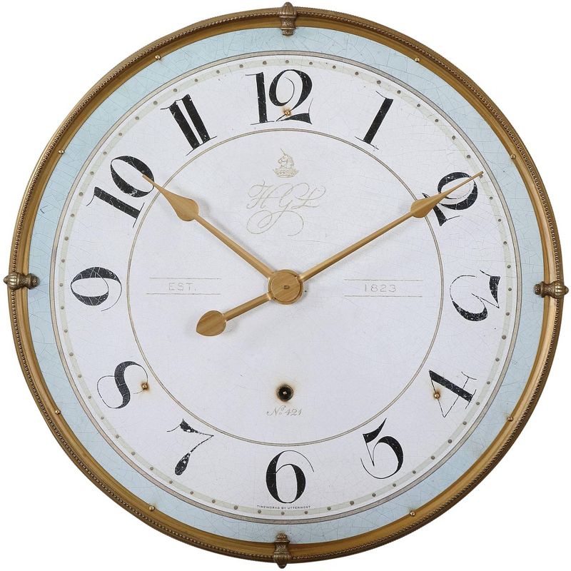 Uttermost Torriana 32" Round Vintage-Style Wall Clock, 1 of 2