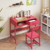 Costway Kids Desk and Chair Set with Storage Drawer and Hutch, Student Writing Desk Set Brown/Pink/White/Black - 4 of 4
