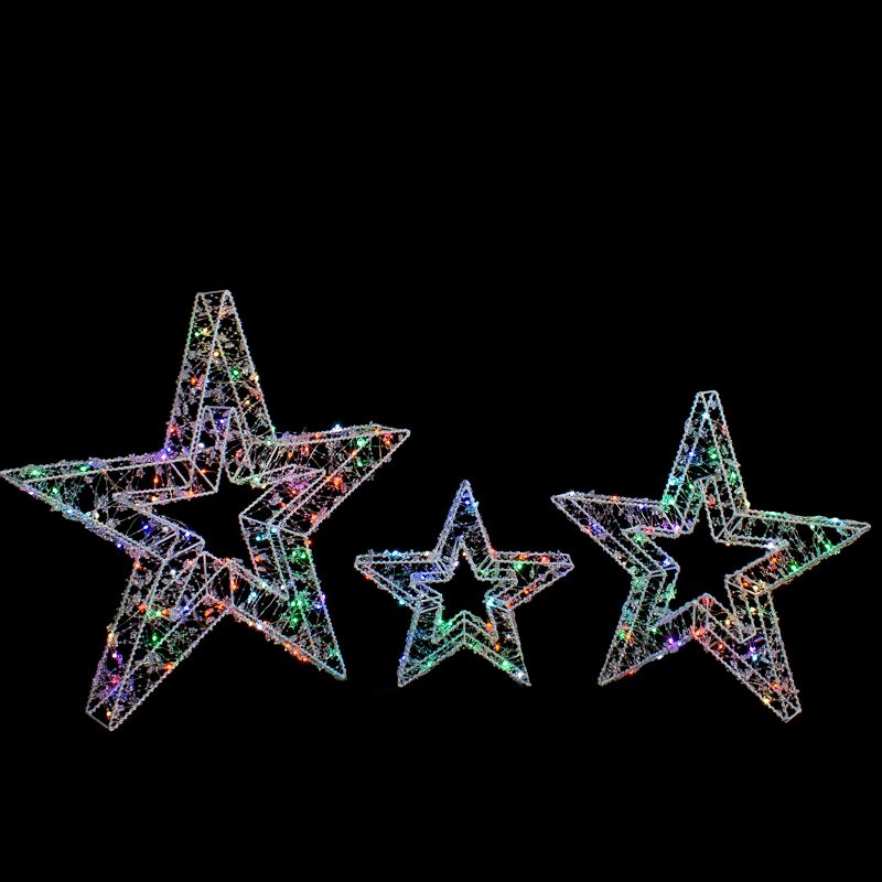 Northlight Set of 3 LED Lighted Color Changing Stars Outdoor Christmas Decorations 23", 2 of 8