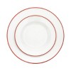 Godinger Silver 16pc Porcelain Bistro Dinnerware Set Red Rim: Dishwasher & Microwave Safe, Service for 4, Solid Pattern - image 2 of 4