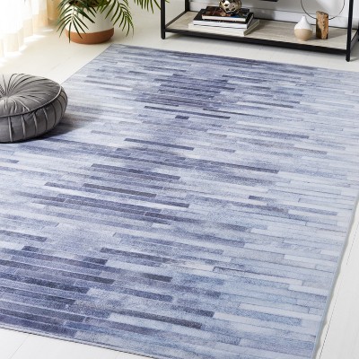 Light Gray Synthetic Fur Rectangular Area Rug, 3' x 5'