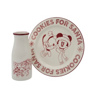 Disney 10" Mickey Mouse Cookie Santa 1 Dessert Plate Red/White - 1 of 4