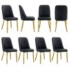 Lyngins Modern Armless Dining Chair Set of 4, PU Leather Kitchen Chair with Thickened Cushion, Living Room Chair with Golden Metal Legs - 2 of 4