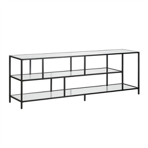 70 Inch Blackened Bronze Metal/Glass TV Stand - Henn&Hart - 1 of 4