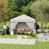 CuisinSmart 10x10 Pop Up Canopy Tent with 4 Removable Sidewalls, Outdoor Portable Canopy for Parties, Backyard, Beach, White - 3 of 4