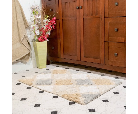 Alloy Moroccan Tiles 2 Piece Bath Rug Set Spa Beige - Chesapeake Merchandising Inc.
