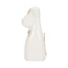 Sagebrook Home Ceramic Puppy with Glasses and Bow Tie Figurine - Contemporary White and Gold Dog Sculpture for Home or Office - 3 of 4