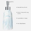LunaLulinlk Siaomo Soap Dispenser with Pump, [8.45 oz] Resin with Marble Finish White +Blue Ripple - 2 of 4