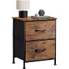 2 Drawer Nightstand for Bedroom, Small Bedside Furniture, Night Stand, End Table with Fabric Bins for Bedroom, Closet, Entryway - 2 of 4