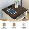 Vipbear 18" Rustic Nightstand with Chargers Dark Gray Living Room Rustic Nightstand Wooden Nightstand - 3 of 4