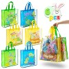 Joyfy Easter Bunny Gift Bags Large Goodie Reusable Tote Treat Bags with Handles for Easter Egg Hunt, Easter Party Favors Supplies 6 Pcs - 2 of 4