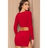 Slickblue Women's Cutout Mini Dress, V Neck, Metal Ring Detail, Long Sleeve Style, Red/Camel/Royal, Size S-L - 4 of 4