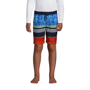 Lands' End Lands' End Kids Print Swim Trunks - 1 of 4