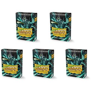 Dragon Shield 5 Packs Dragon Shield Matte Mini Japanese Mint 60 ct Card Sleeves Value Bundle! - 1 of 4