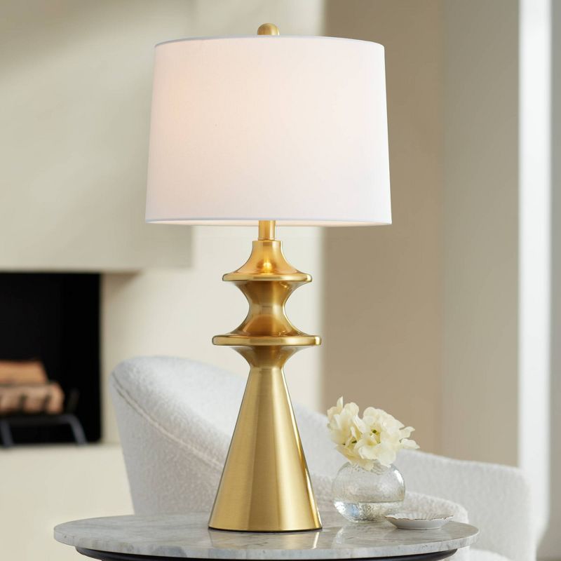 360 Lighting Farah 28 3/4" High Modern Gold Turned Cone Table Lamp, 2 of 9